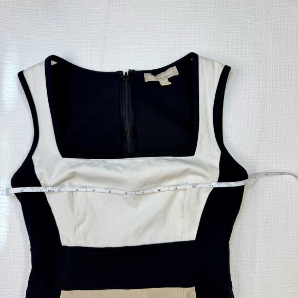 Banana Republic Sloan Colorblock Dress Black Cream Women’s 2P Petite Officewear - Picture 6 of 16